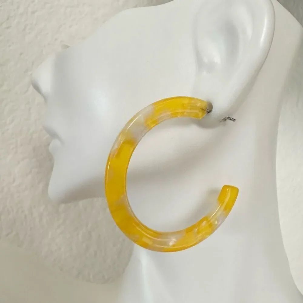 Yellow hoop earrings